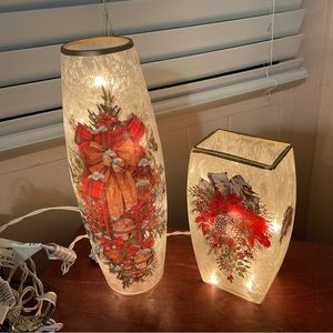 Light up Christmas vases